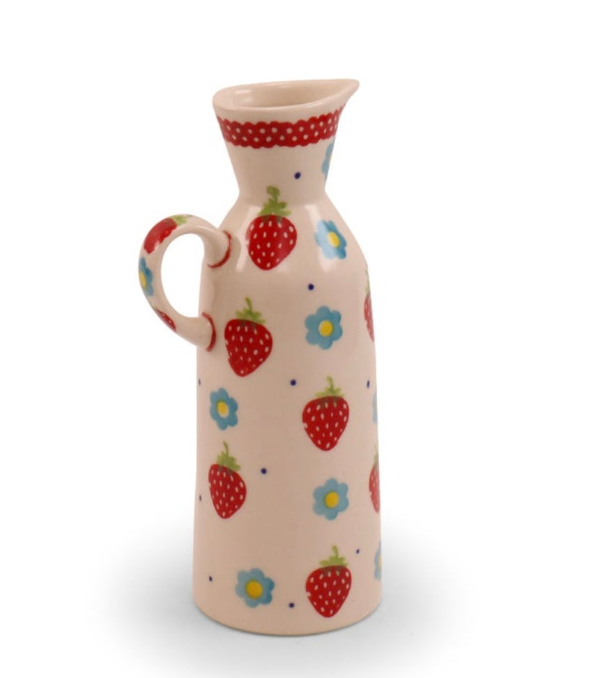 Ceramika Amfora Polish Pottery, Berry Patch, .2 L Jug/Bottle with Spout