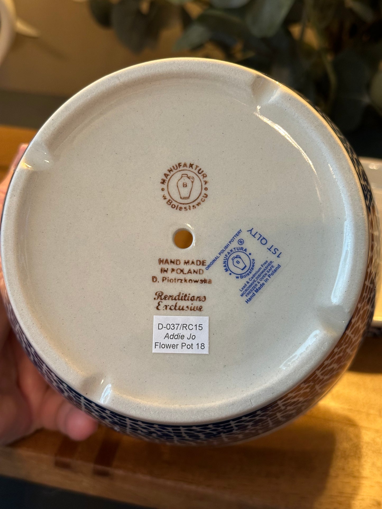 Manufaktura Polish Pottery, Addie Jo, XL Planter