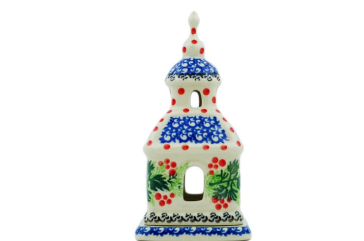 Ceramika Artystyczna Polish Pottery, Blooming Rowan, Chapel Luminary