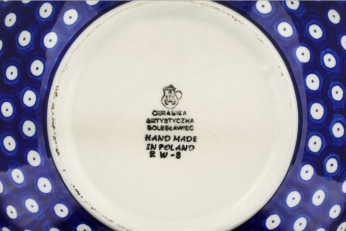Ceramika Artystyczna Polish Pottery, Traditional Blue Eyes, Large Nesting/Mixing/Serving Bowl