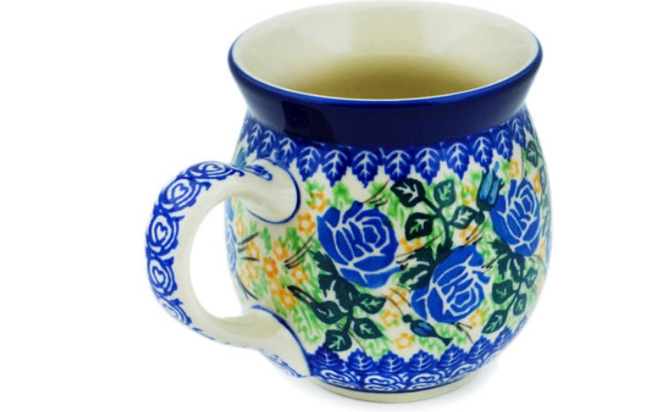 Ceramika Artystyczna Polish Pottery, Unikat English Rose, Bubble Mug