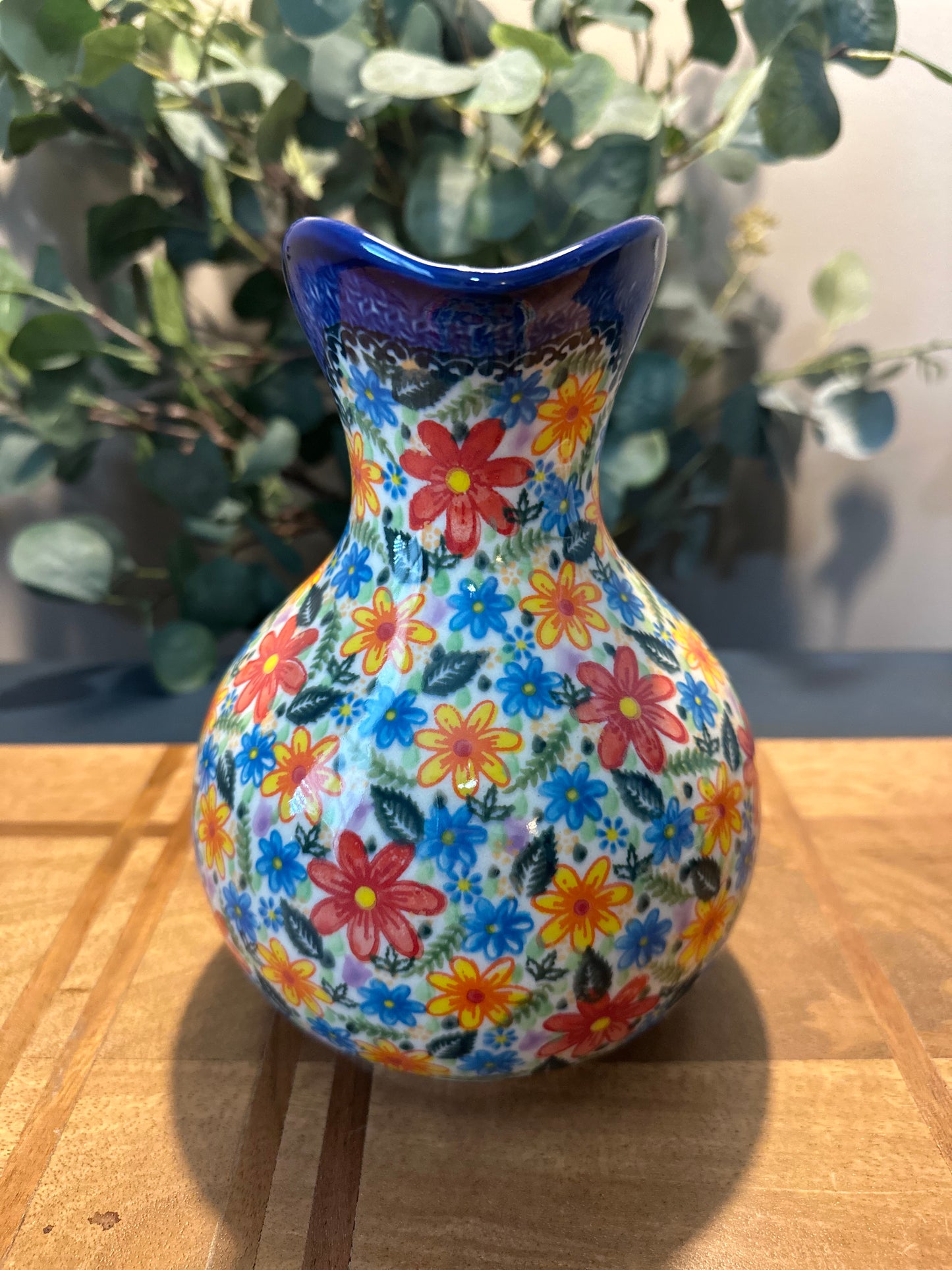 Kalich Polish Pottery, Unikat, Art Level 2, Flirty Flowers, 2 Liter Pitcher