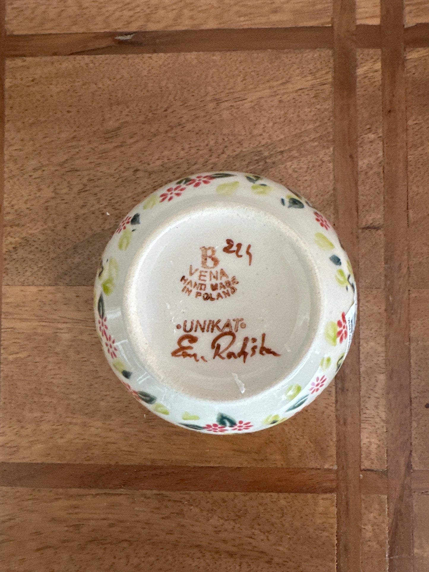 Vena Polish Pottery, Crimson Garden Large Dip Bowl