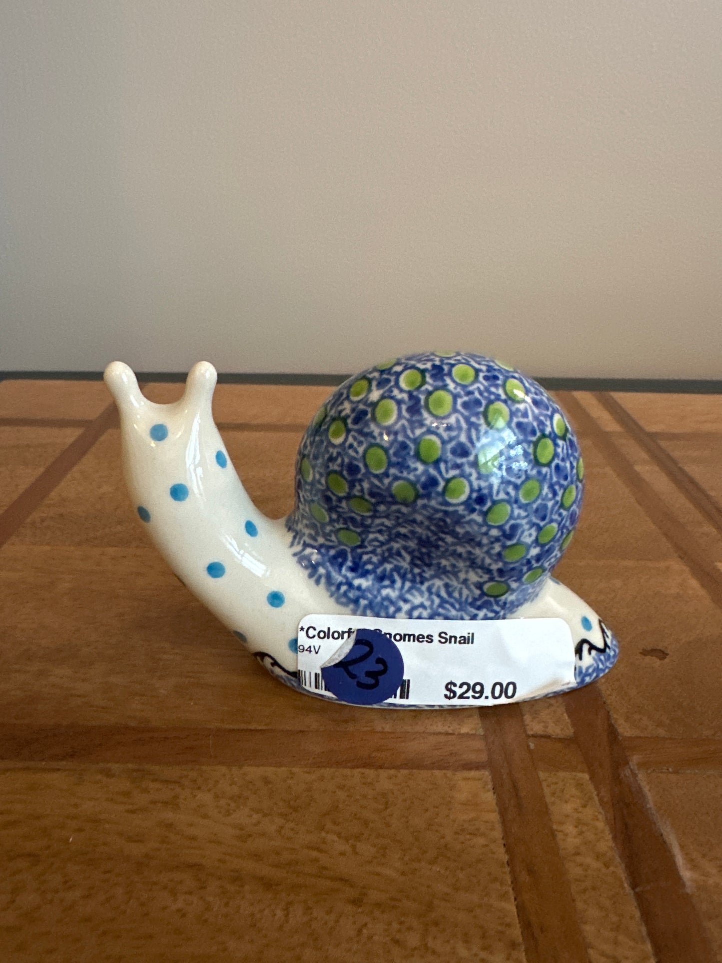 Galia Polish Pottery Colorful Gnome Snail