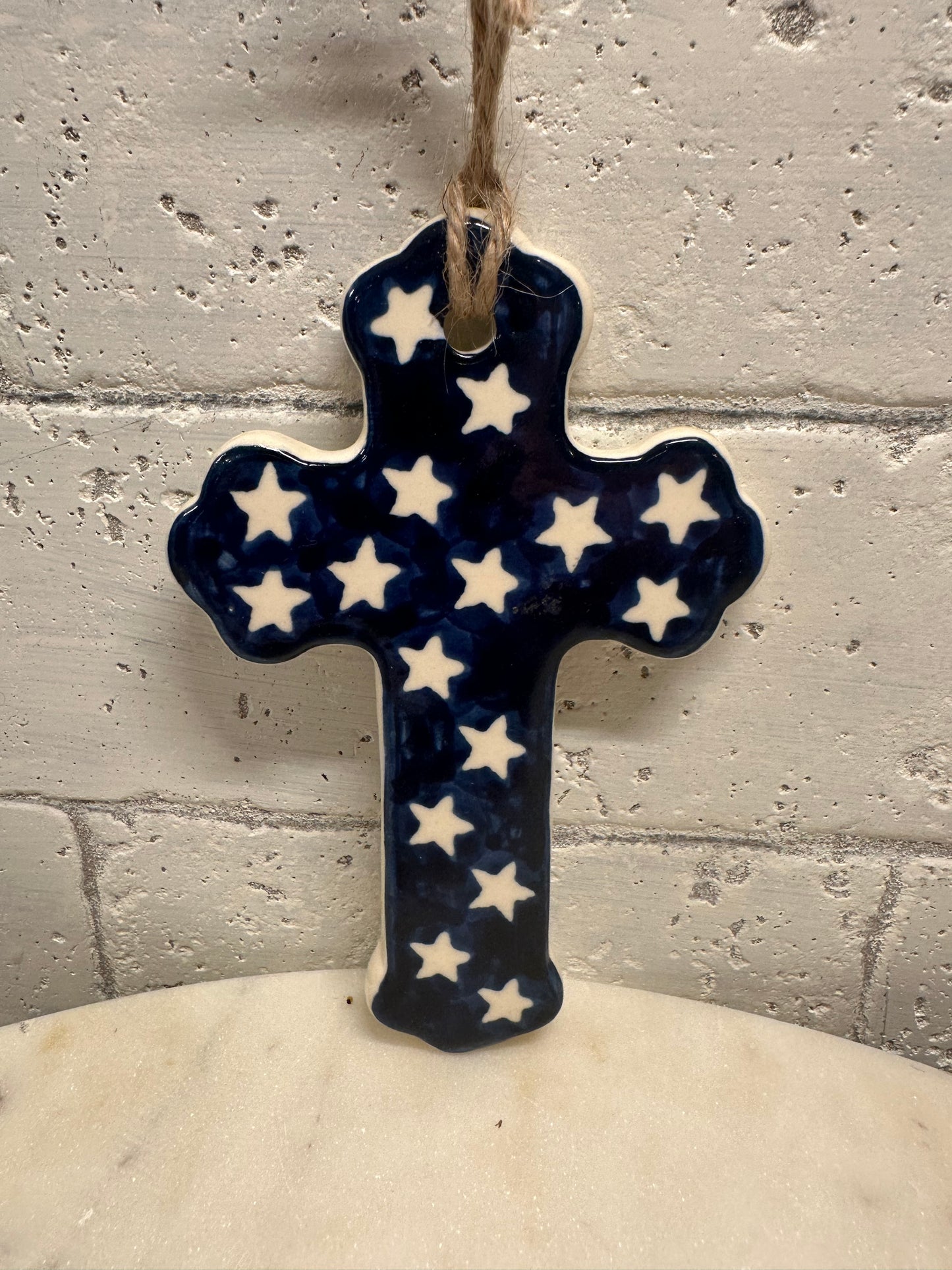 CER-RAF Polish Pottery, Stars, Hanging Cross