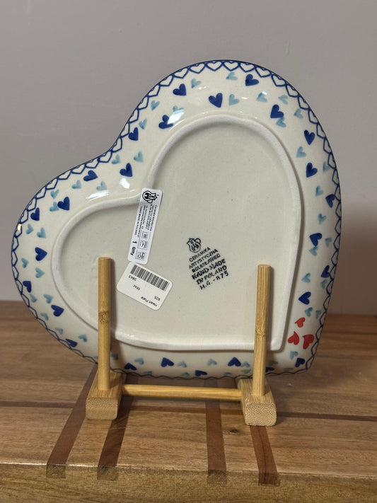 Ceramika Artystyczna, Heart On Heart, Large Heart Shaped Plate/Platter