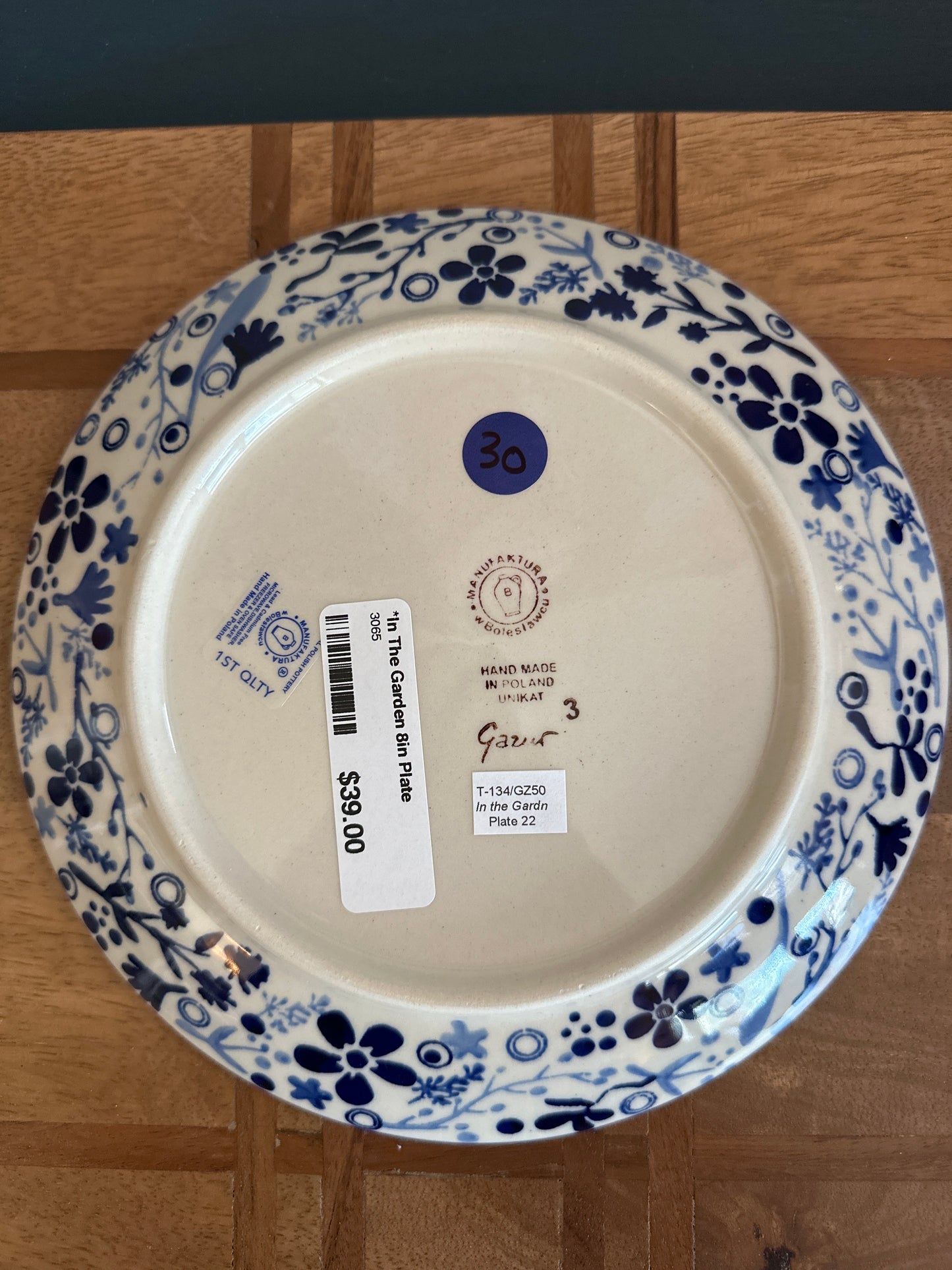 Manufaktura Polish Pottery In The Garden 8" Plate