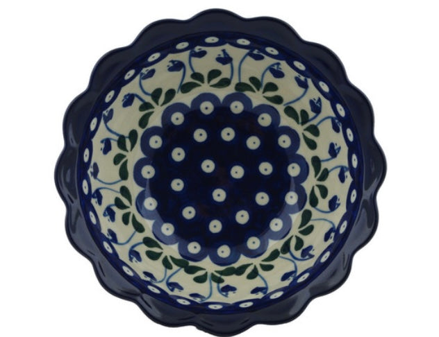 Ceramika Artystyczna Polish Pottery, Bleeding Heart, Scalloped Bowl