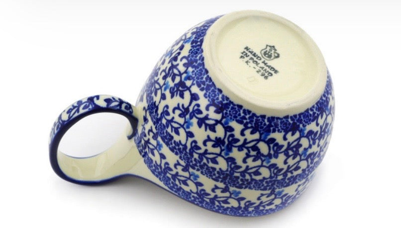 Ceramika Artystyczna, Blue Floral Lace, Loop Mug/Bowl