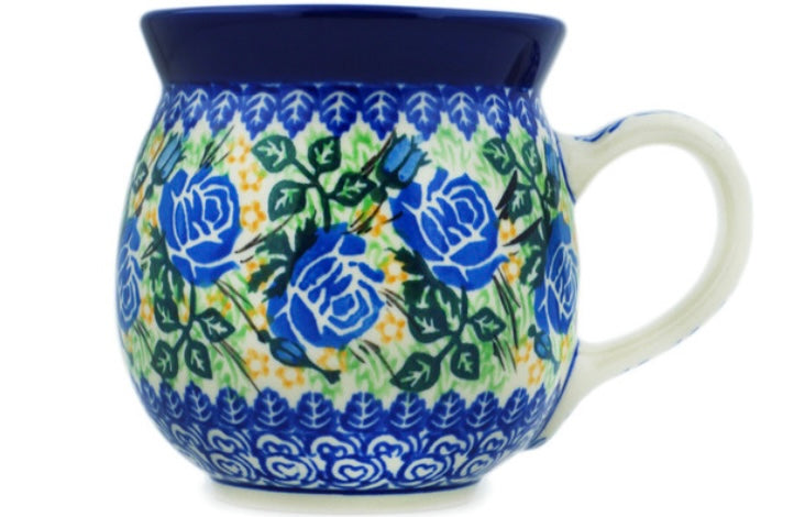 Ceramika Artystyczna Polish Pottery, Unikat English Rose, Bubble Mug