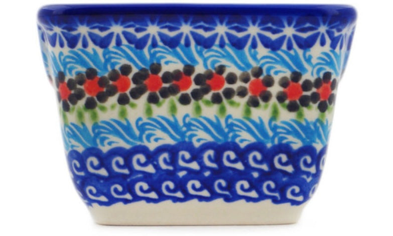 Ceramika Bona Polish Pottery, Cheerful Poppies, Sugar Packet Holder