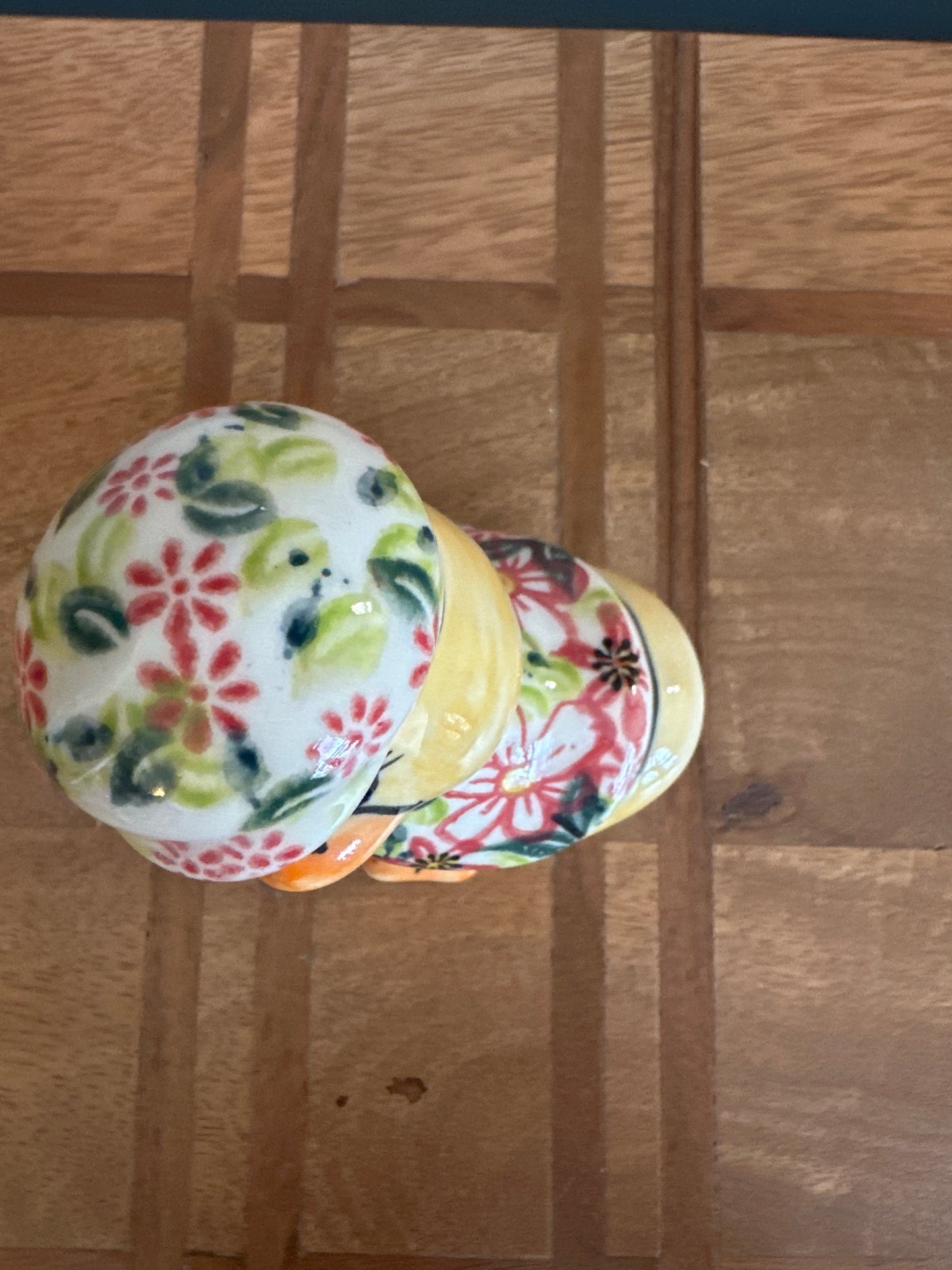 Vena Polish Pottery Crimson Garden Duck with Mushroom Hat Figurine