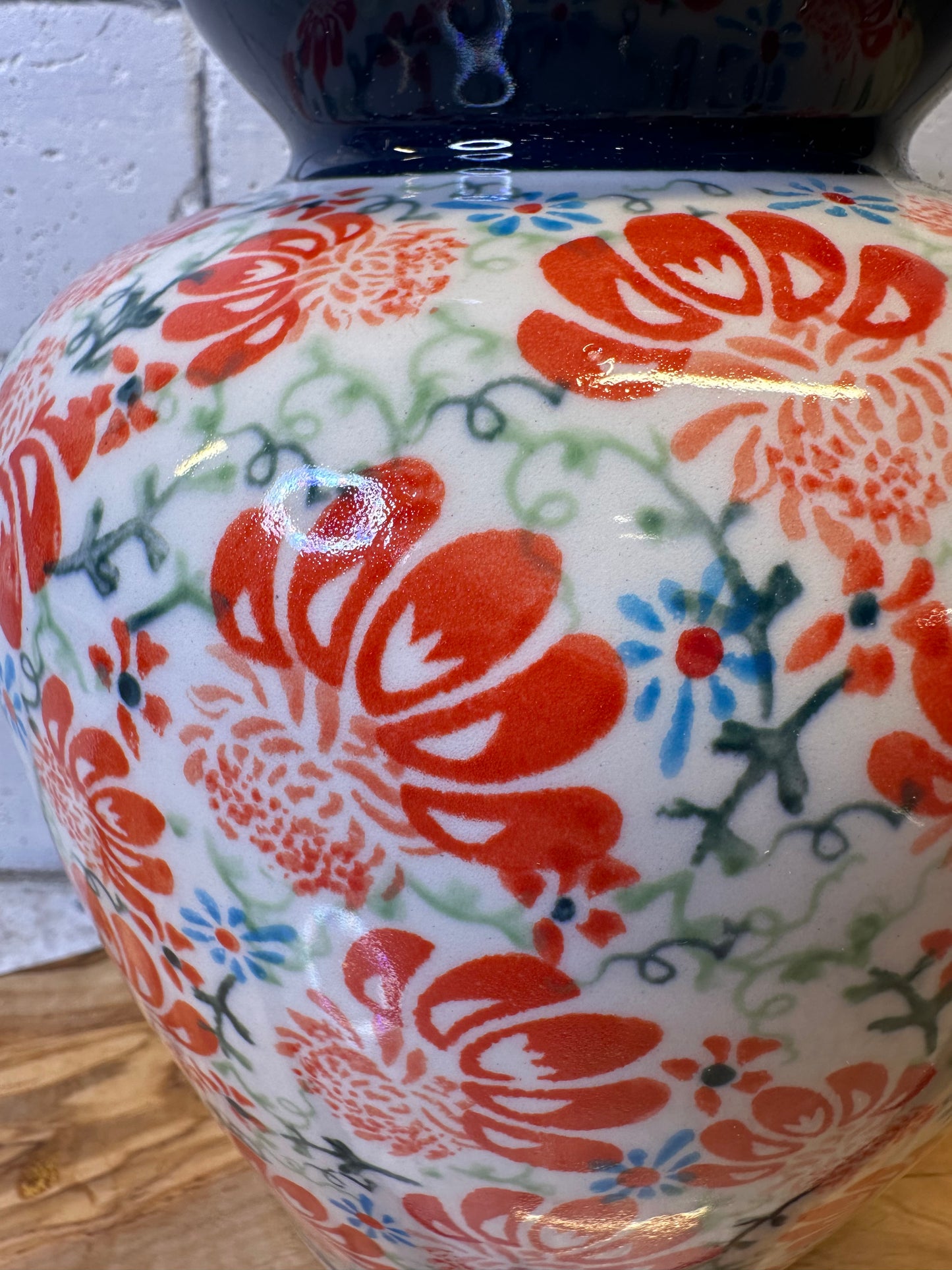 Zaklady Polish Pottery, Flower Parade, Vase, 8" x 7"