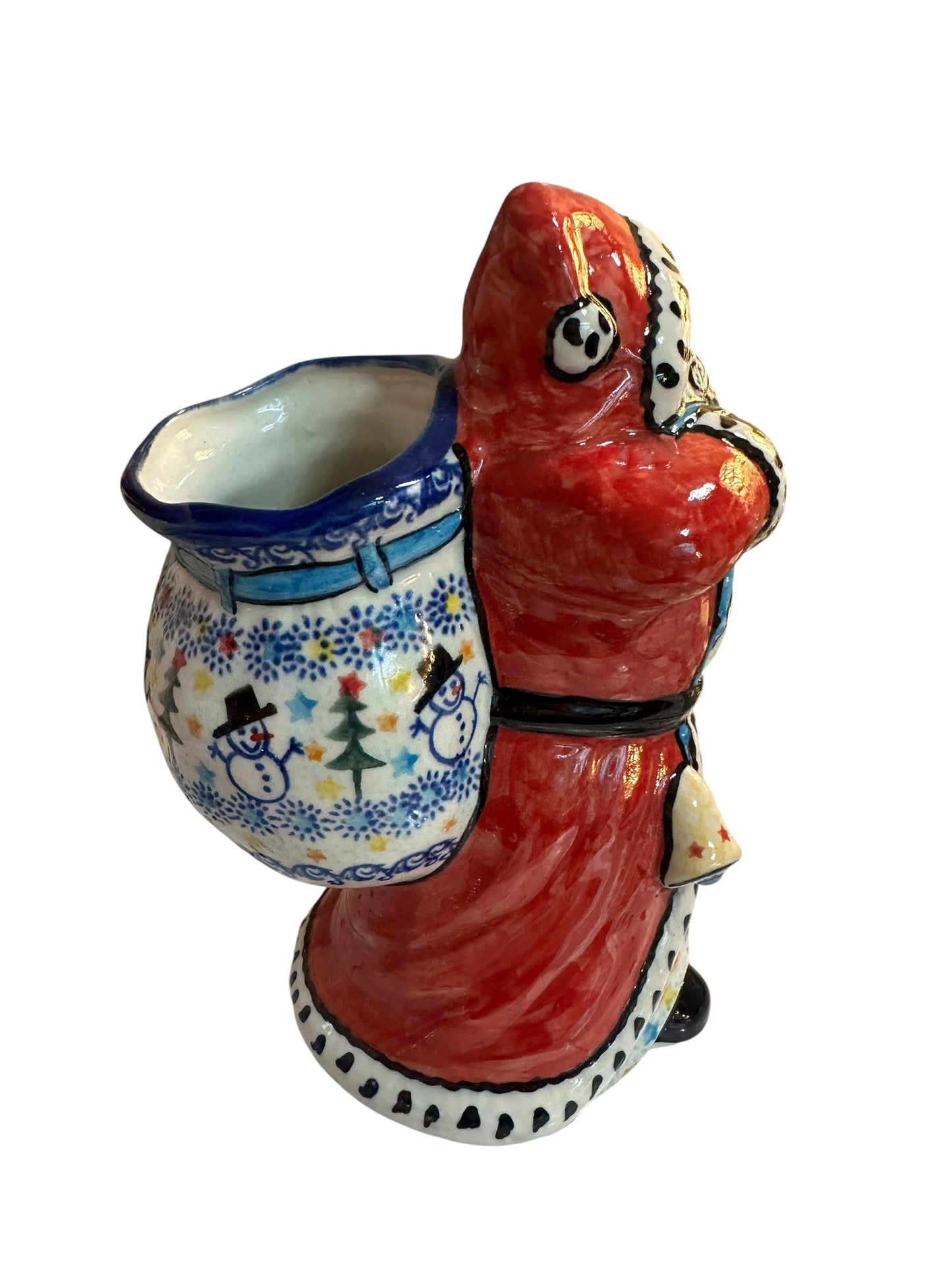 Vena, Dancing Snowman, Santa Shaped Jar 9"