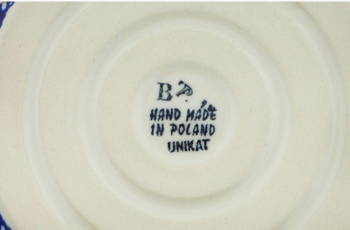 Bona Unikat Blue Cress, Deep Round Baker with Handles 8"