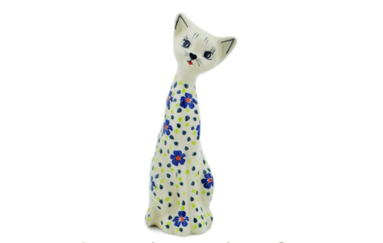 Cergor Polish Pottery, Hope Flows, Cat Figurine