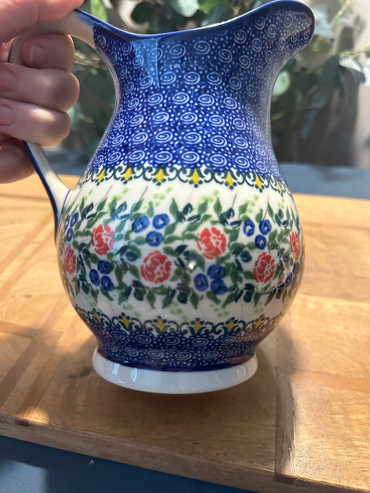 Kalich Polish Pottery, Signature, Unikat Art Level Pitcher, 2 Liter