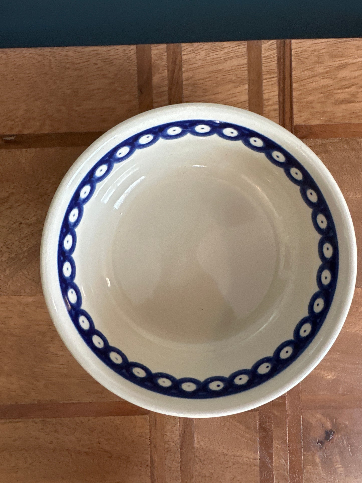 Zaklady Polish Pottery, Traditional Mosquito Pattern, Preowned, Ridged 6" Bowl