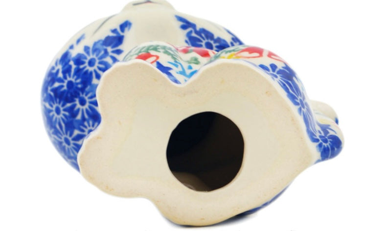 Ceramika Bona Polish Pottery, Wreath Of Bells, Cat Figurine