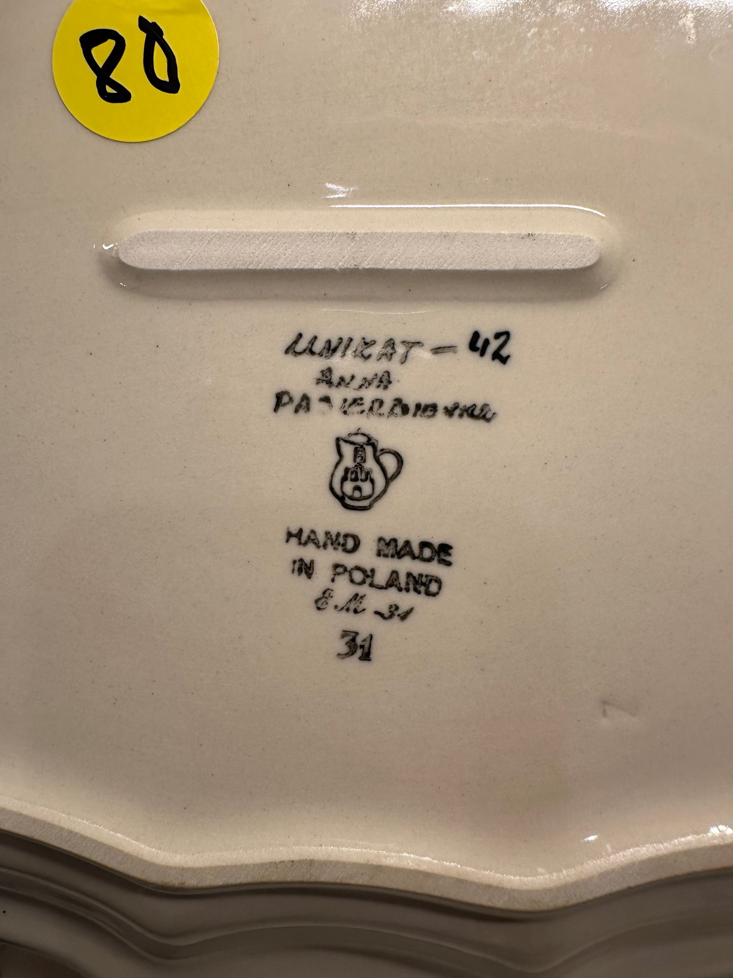 Ceramika Artystyczna, Polish Pottery, Signature Unikat Polish Basket, 8 Point Platter/Plate, Preowned