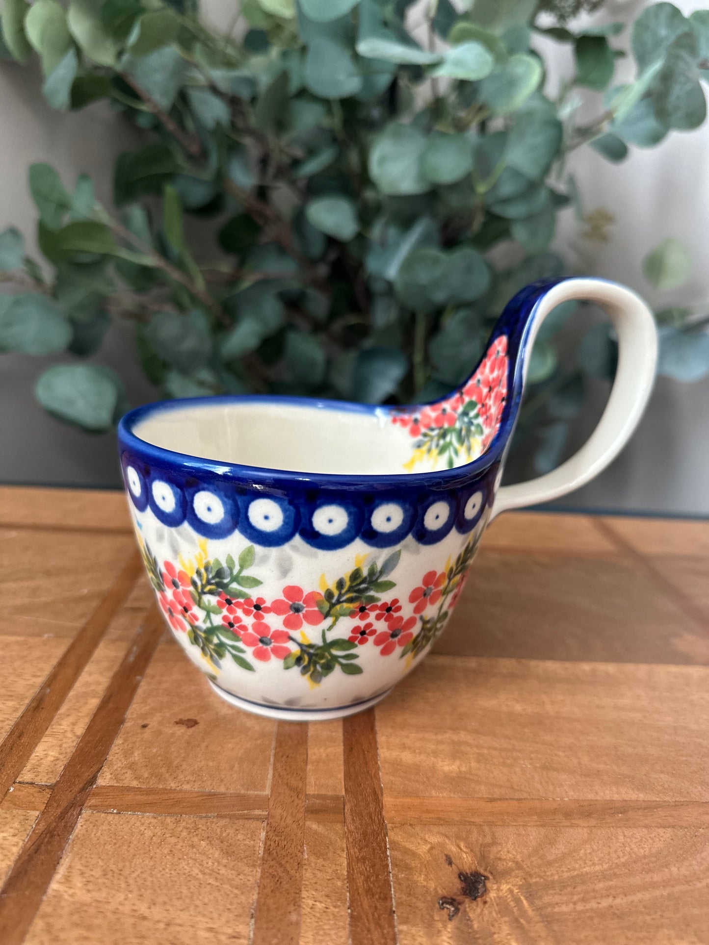 Kalich Polish Pottery, Unikat Art Level, Purr & Pop, 17oz. Soup Mug