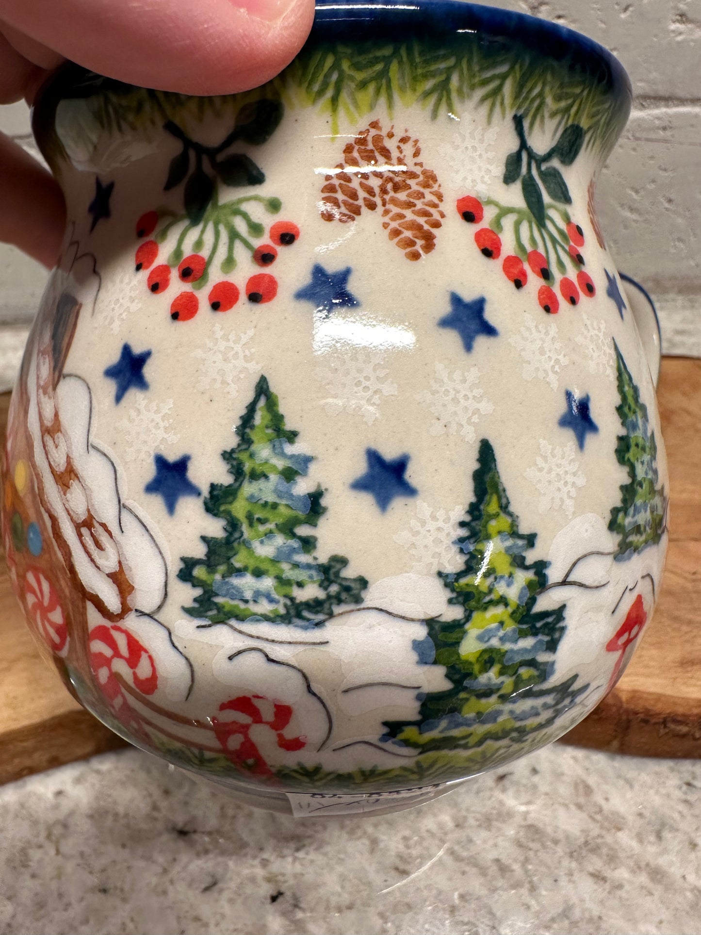 Kalich Polish Pottery, Christmas Art level 1, Gingerbread House, XL Bubble Mug