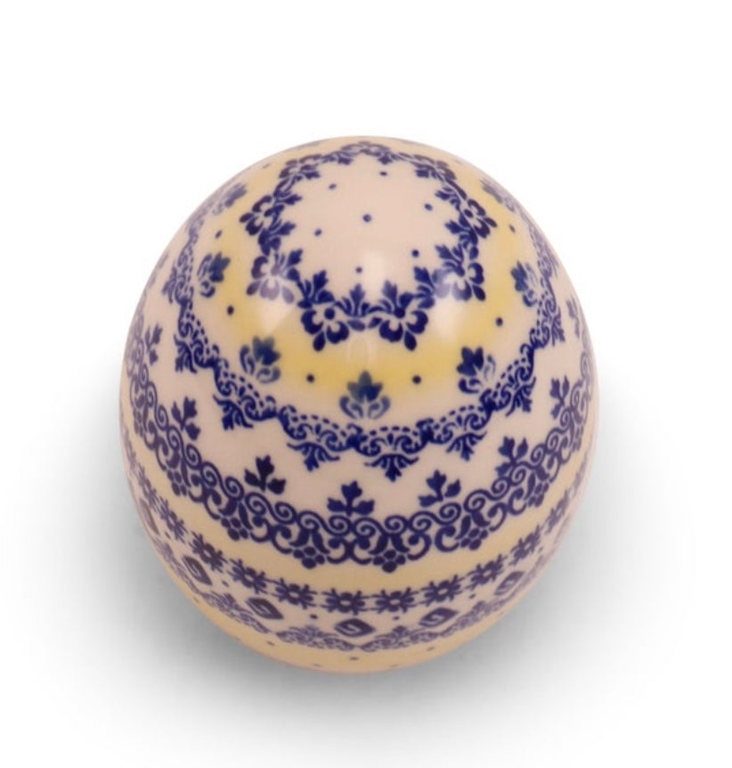 Ceramika Kaola Polish Pottery,Unikat, Art E, 5" Large Ceramic Egg