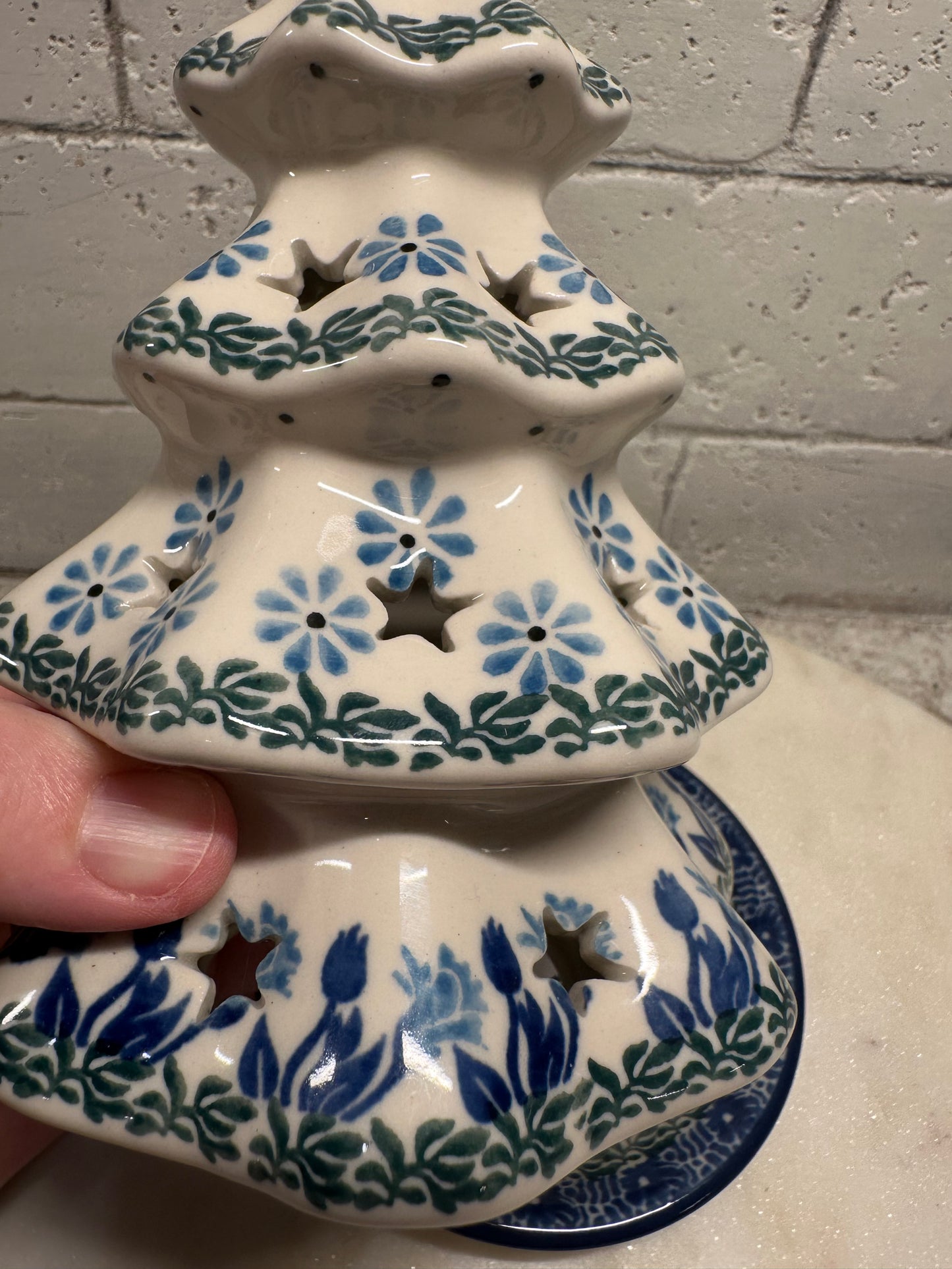 Ceramika Artystyczna Polish Pottery, Butterfly Medium Tree Luminary