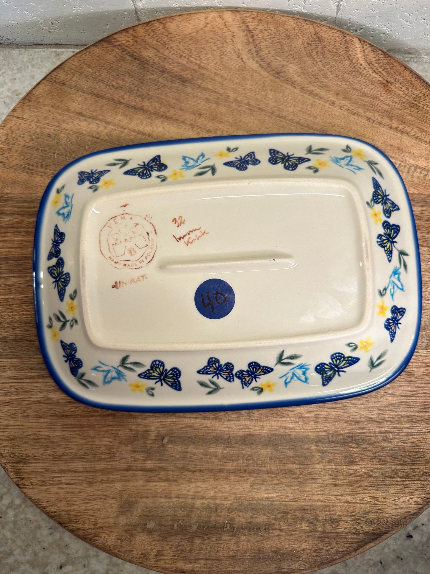 Vena Polish Pottery,Signature Unikat Butterflies, Tray/Platter