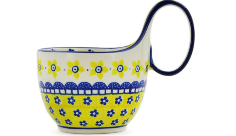 Ceramika Artystyczna Polish Pottery, Sunshine, Loop Soup Mug/Bowl