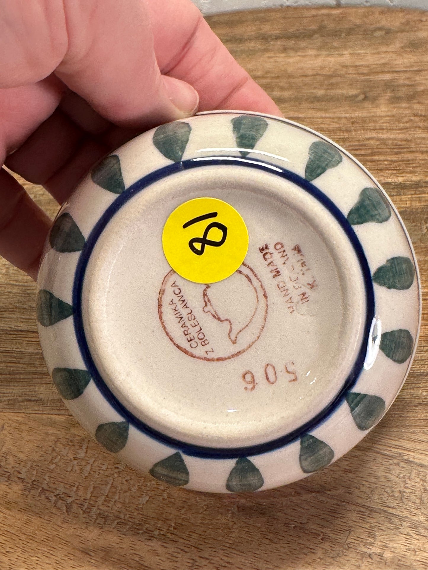 Zaklady Polish Pottery, Traditional Peacock Feather, Ramekin/Bowl, Preowned