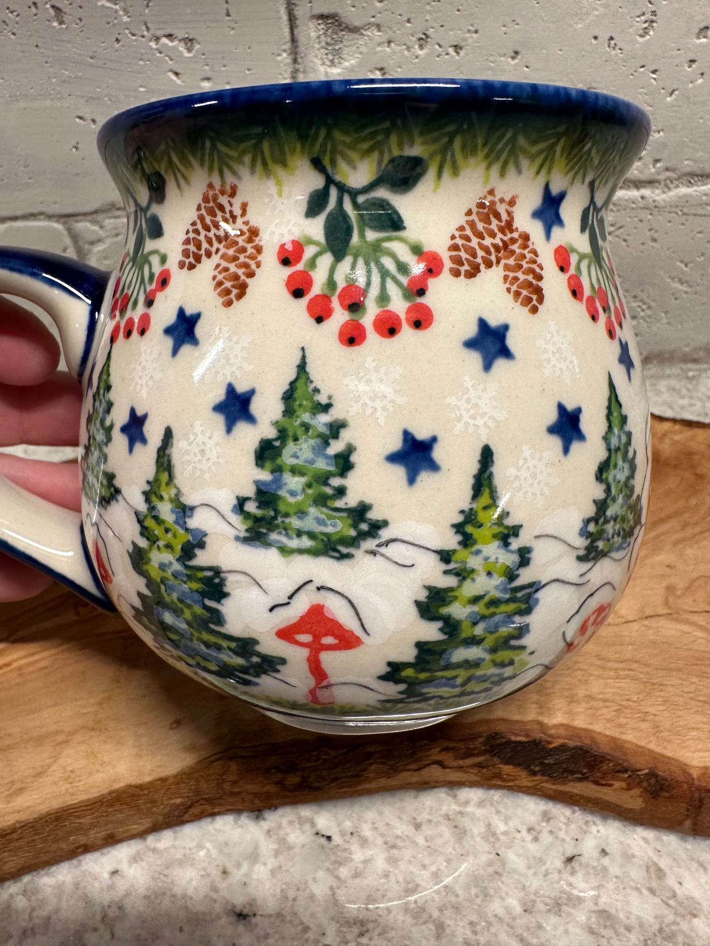 Kalich Polish Pottery, Christmas Art level 1, Gingerbread House, XL Bubble Mug