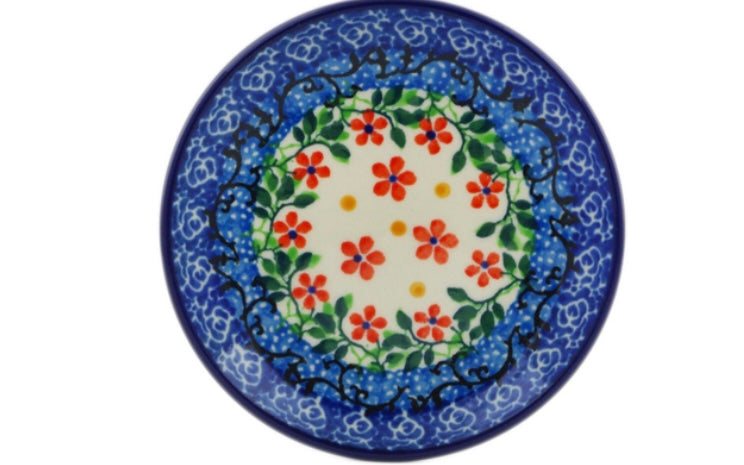 Ceramika Artystyczna Polish Pottery, Little Flowers, Mini Plate/Coaster