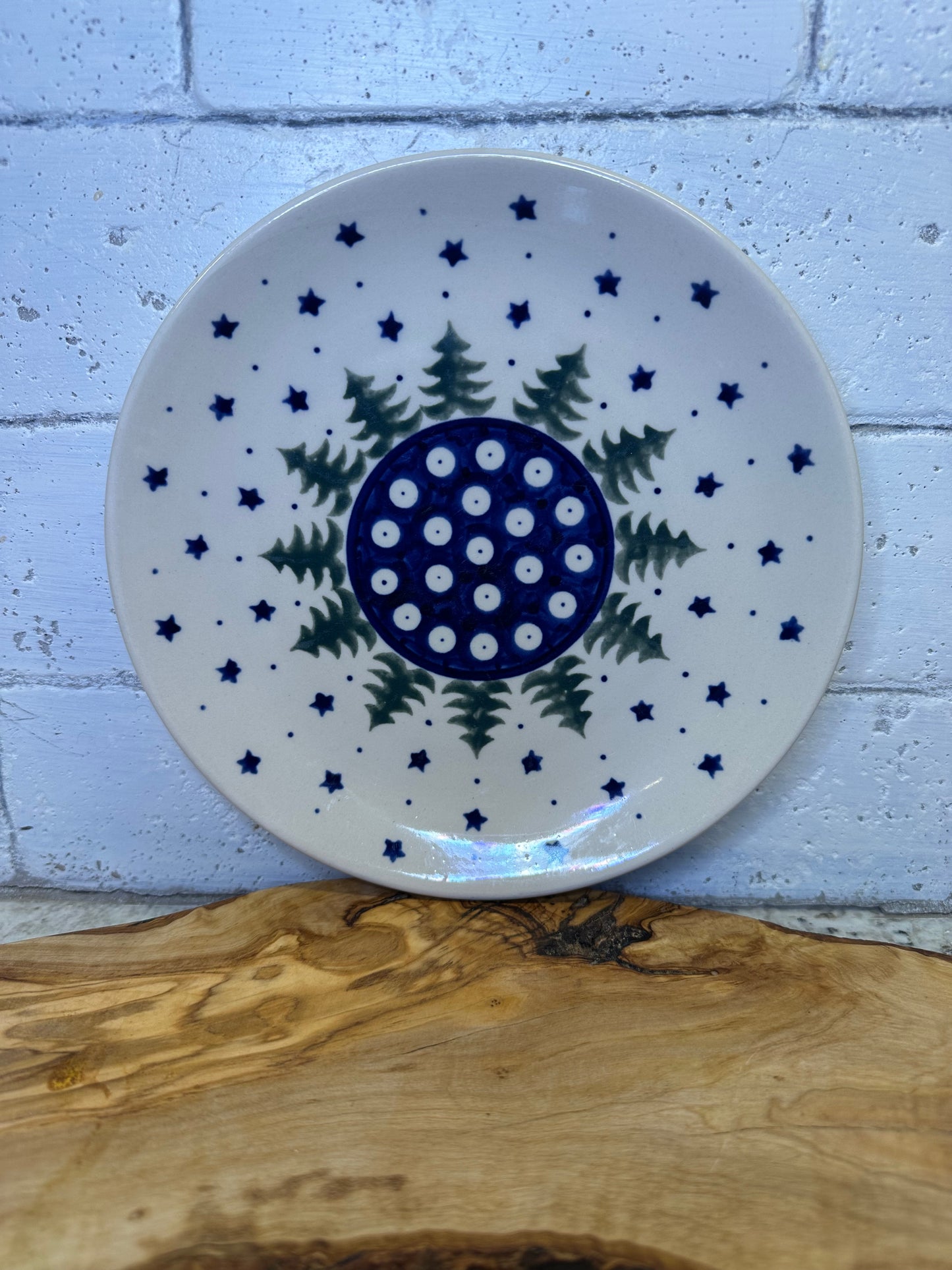 Zaklady Polish Pottery, Pines and Stars, Dinner Plate, Preowned