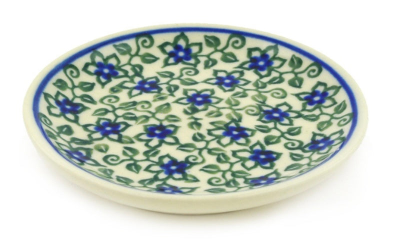 Ceramika Artystyczna Polish Pottery, Lobelia Vines, Mini Plate/Coaster