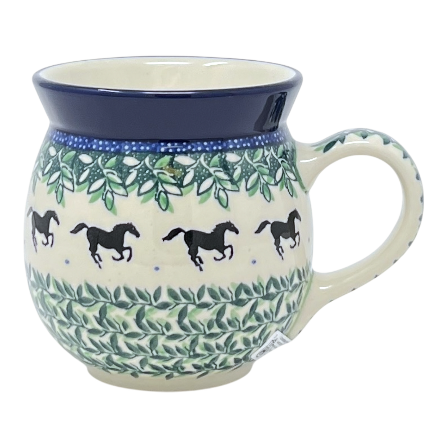 Mug, Belly Mug, 16 oz Large in "Race Track" by Ceramika Artystyczna