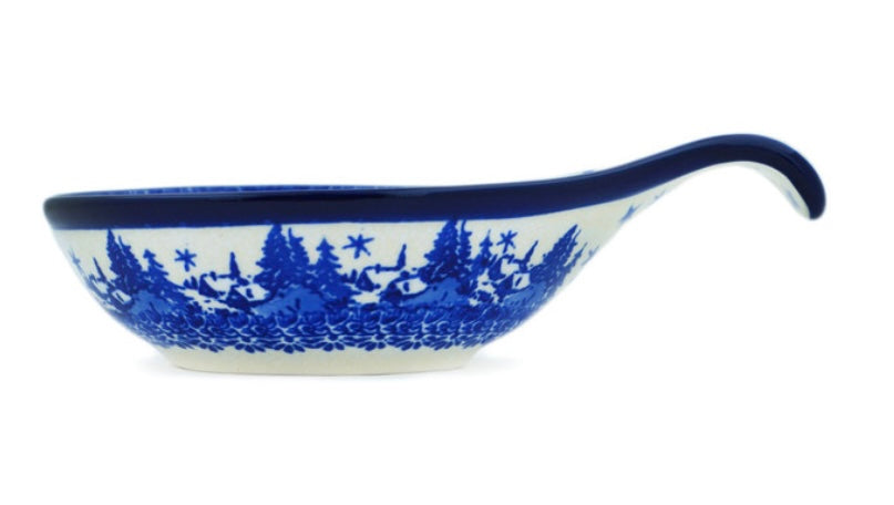 Ceramika Artystyczna Polish Pottery, Blue Winter, Condiment Dish/Spoon Rest