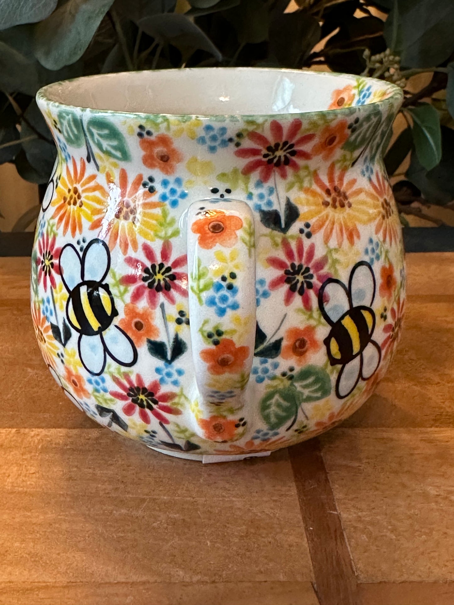 Vena Polish Pottery, Busy Bees Bubble Mug 16oz