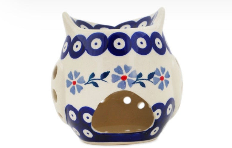 Manufaktura, Blue Violet/Forget Me Not, Luminary Owl Figurine/Wax Warmer