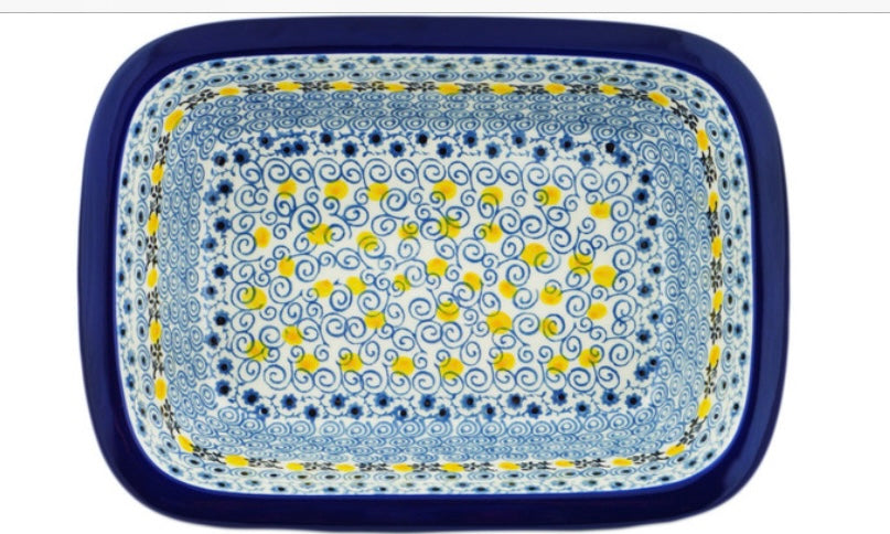 Ceramika Artystyczna Polish Pottery, Lemon Season, Rectangular Baker