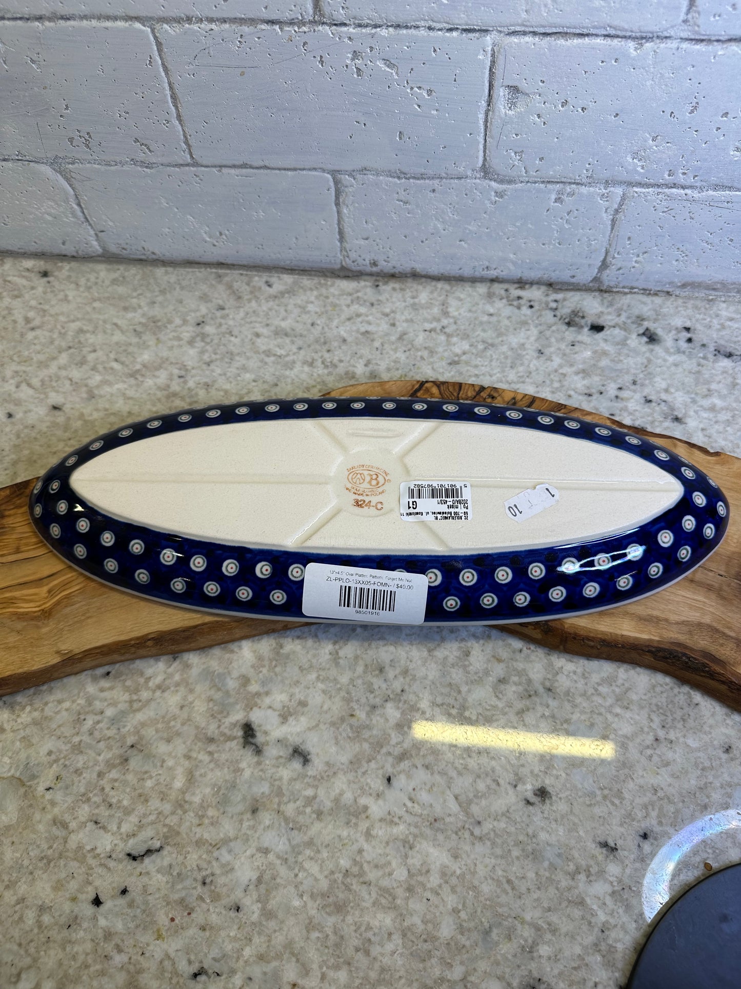 Zaklady Polish Pottery, Forget Me Not, Oval Platter