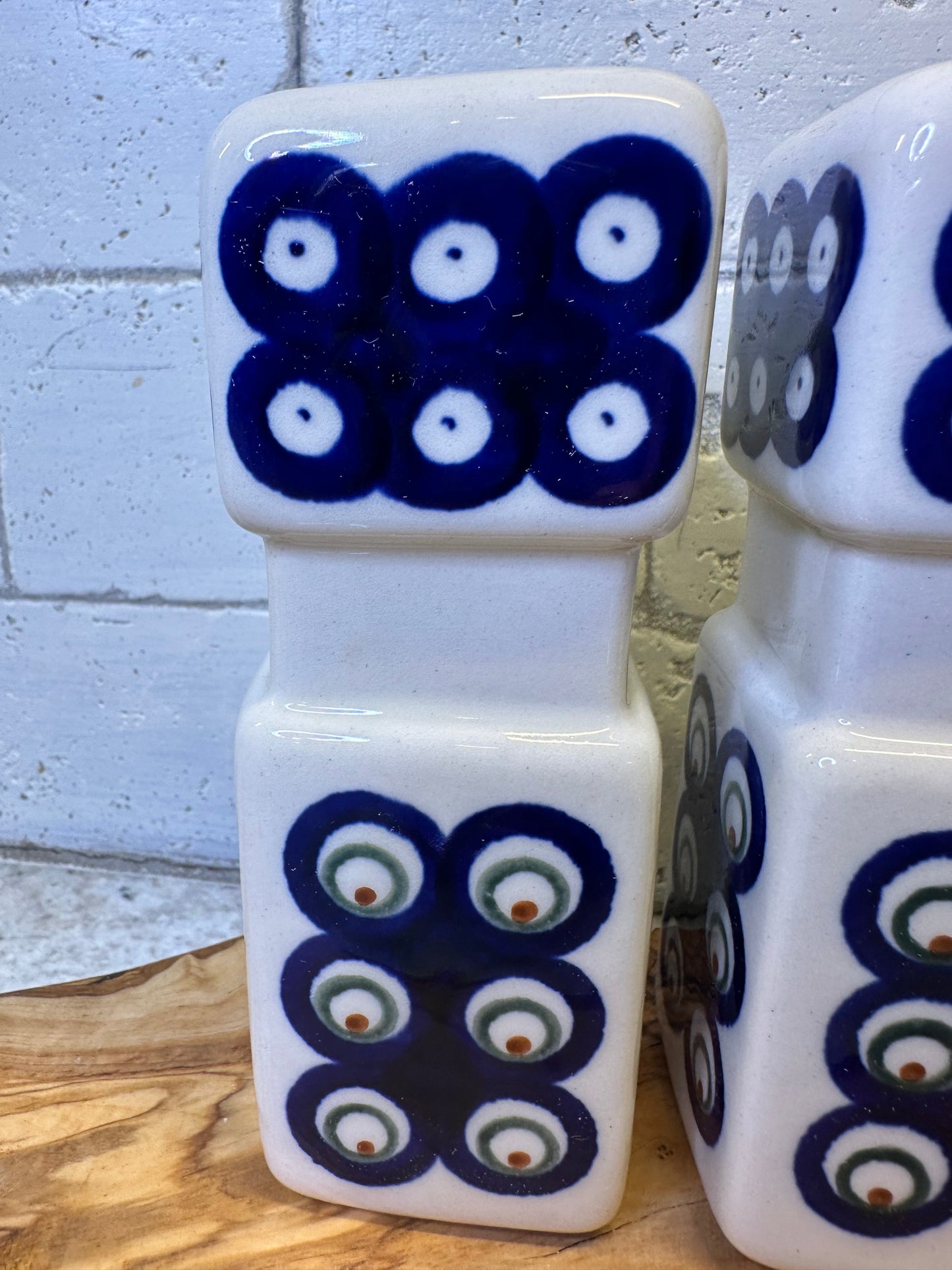 Zaklady Polish Pottery, Private Eyes, Salt and Pepper Set