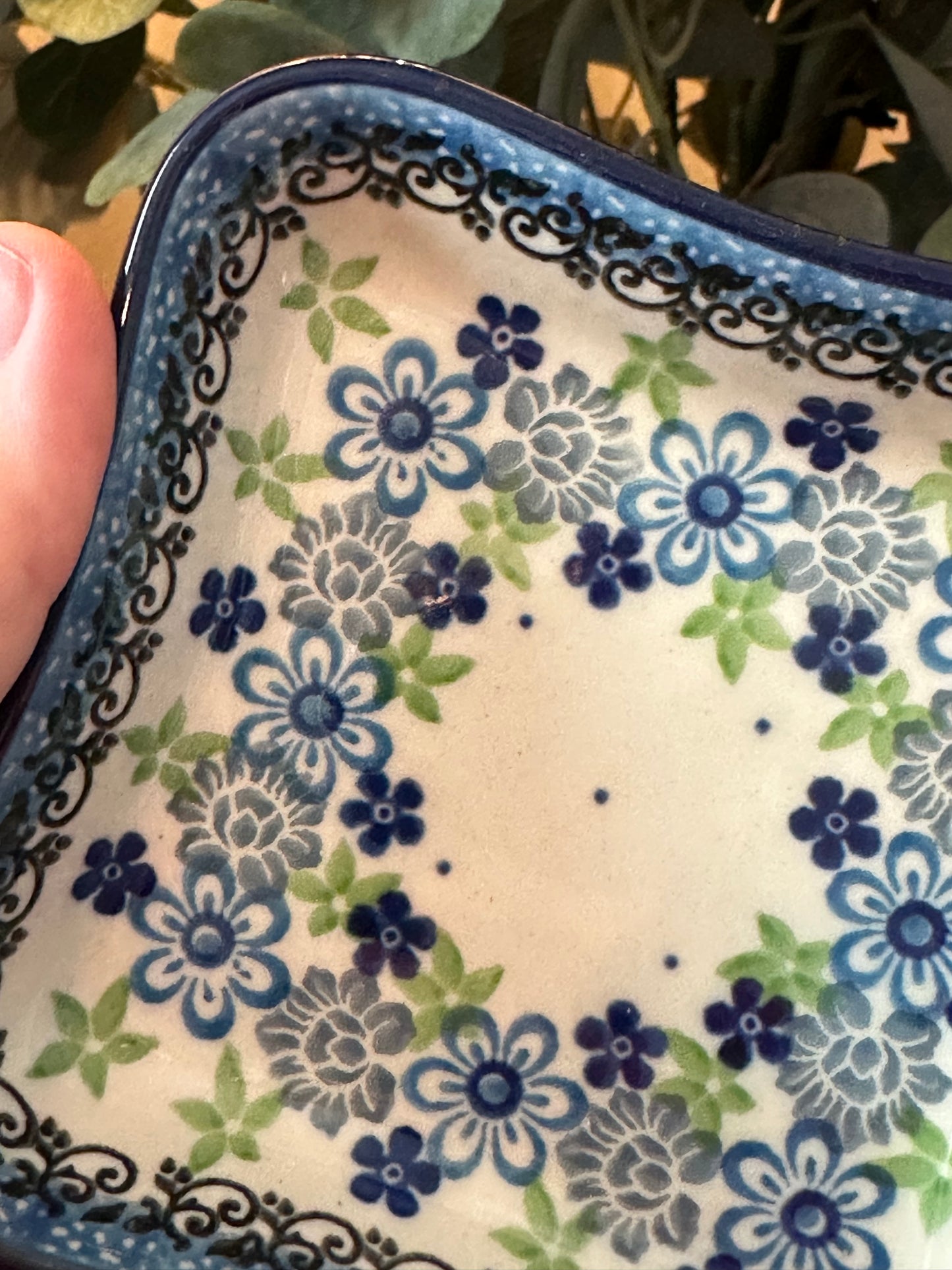 Ceramika Artystyczna Polish Pottery, Square Small Bowl/Plate