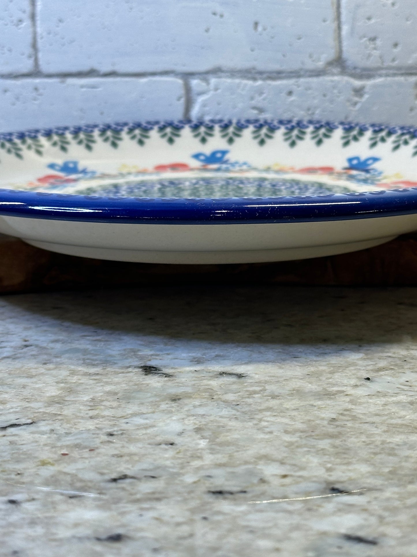 Ceramika Bona Polish Pottery, Unikat Ring of Meadow Flowers, Dinner Plate 10"