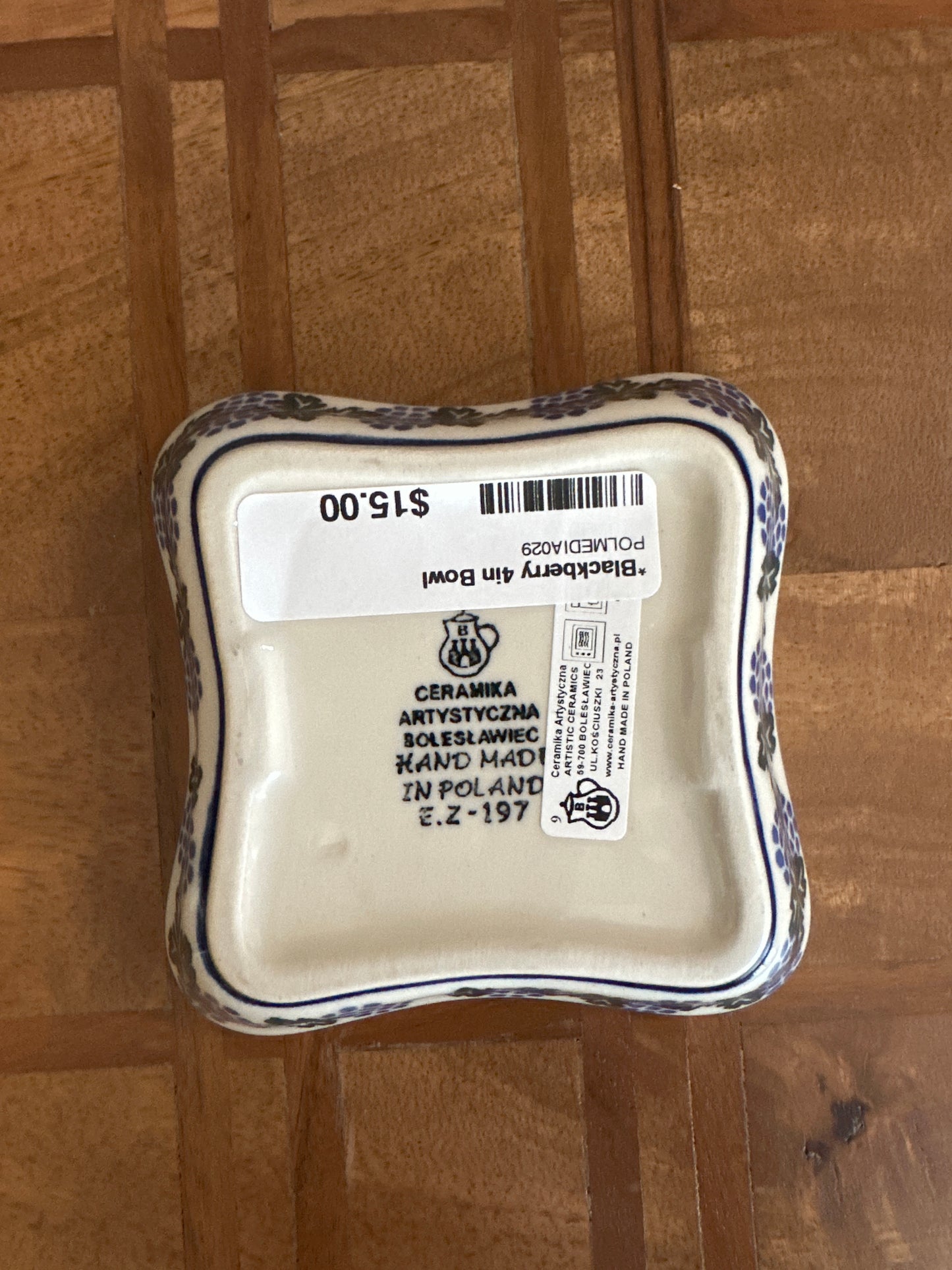 Ceramika Artystyczna Polish Pottery Blackberry 4" Bowl