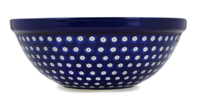 Ceramika Artystyczna Polish Pottery, Traditional Blue Eyes, Large Nesting/Mixing/Serving Bowl