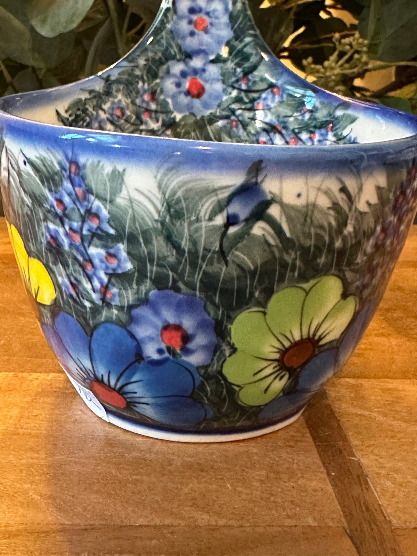 Kalich Polish Pottery, Art Level 2, Multicolor Poppies Soup Loop Mug/Bowl
