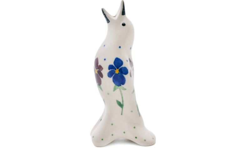 Ceramika Artystyczna Polish Pottery, Plum Pansy, Pie Bird