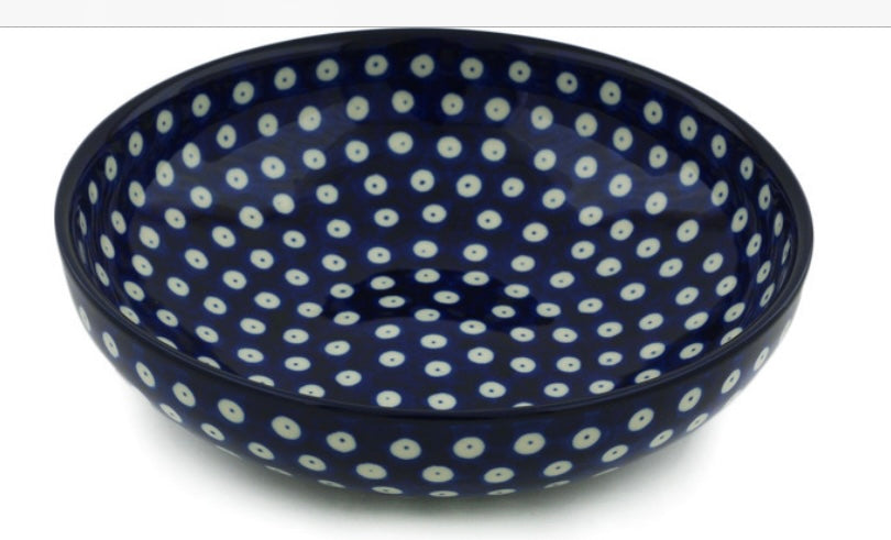 Ceramika Artystyczna Polish Pottery, Traditional Blue Eyes, Pasta/Serving Bowl