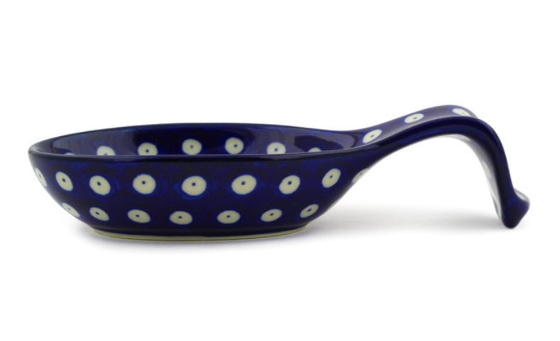 Ceramika Artystyczna Polish Pottery, Traditional Blue Eyes, Spoon Rest